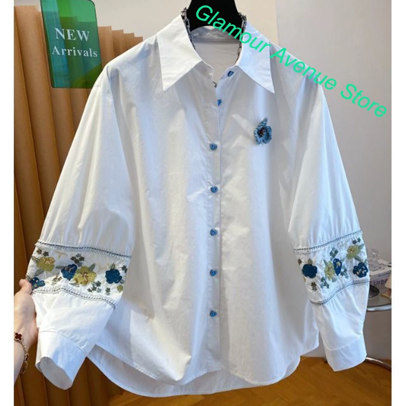 Camisa branca bordada de alta  - Good Floral & Wedding Decor Supply Photos avaliação e preço
