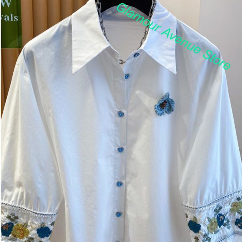 Camisa branca bordada de alta  - Good Floral & Wedding Decor Supply Photos avaliação e preço