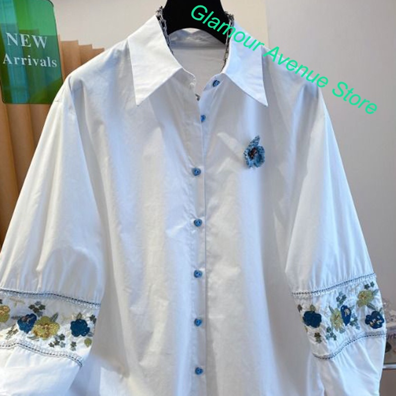 Camisa branca bordada de alta  - Good Floral & Wedding Decor Supply Photos avaliação e preço