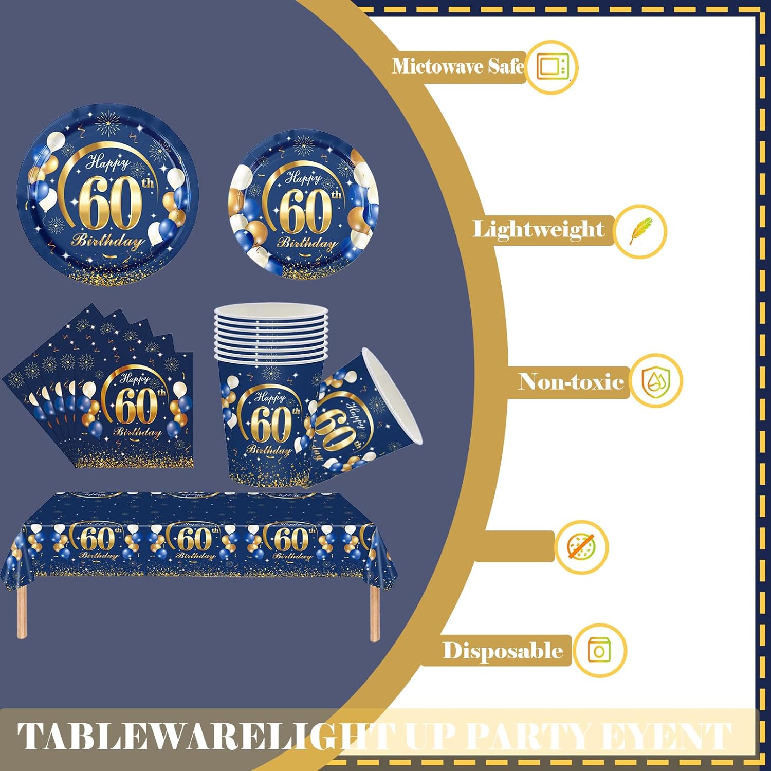 Decorações De 60o Aniversário  - Table Number Gold avaliação e preço